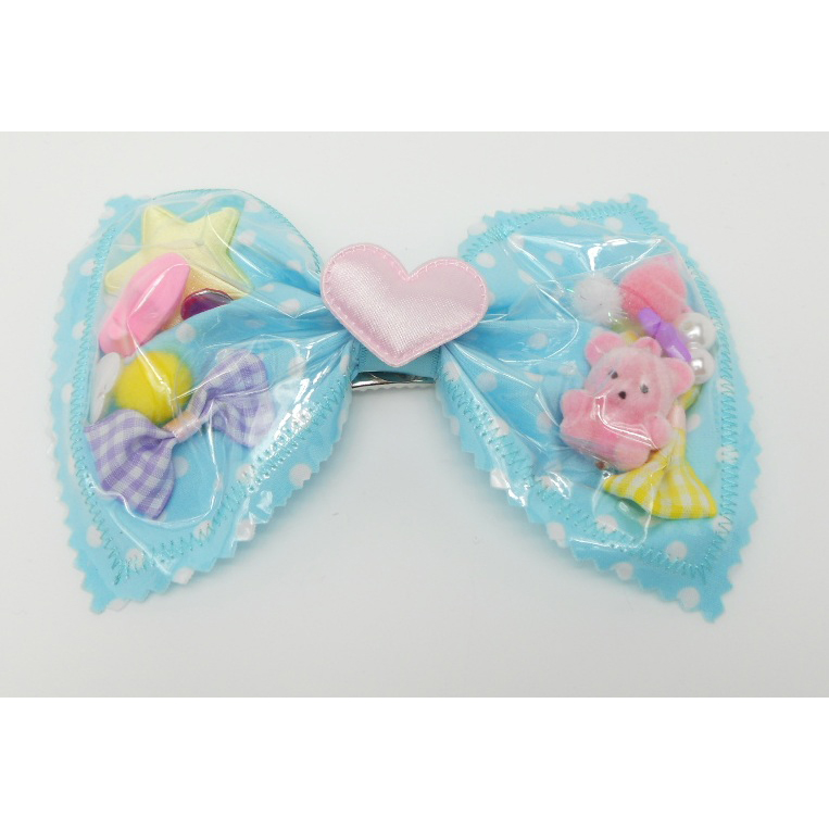 リボン甘カワヘアピン  スカイブルー