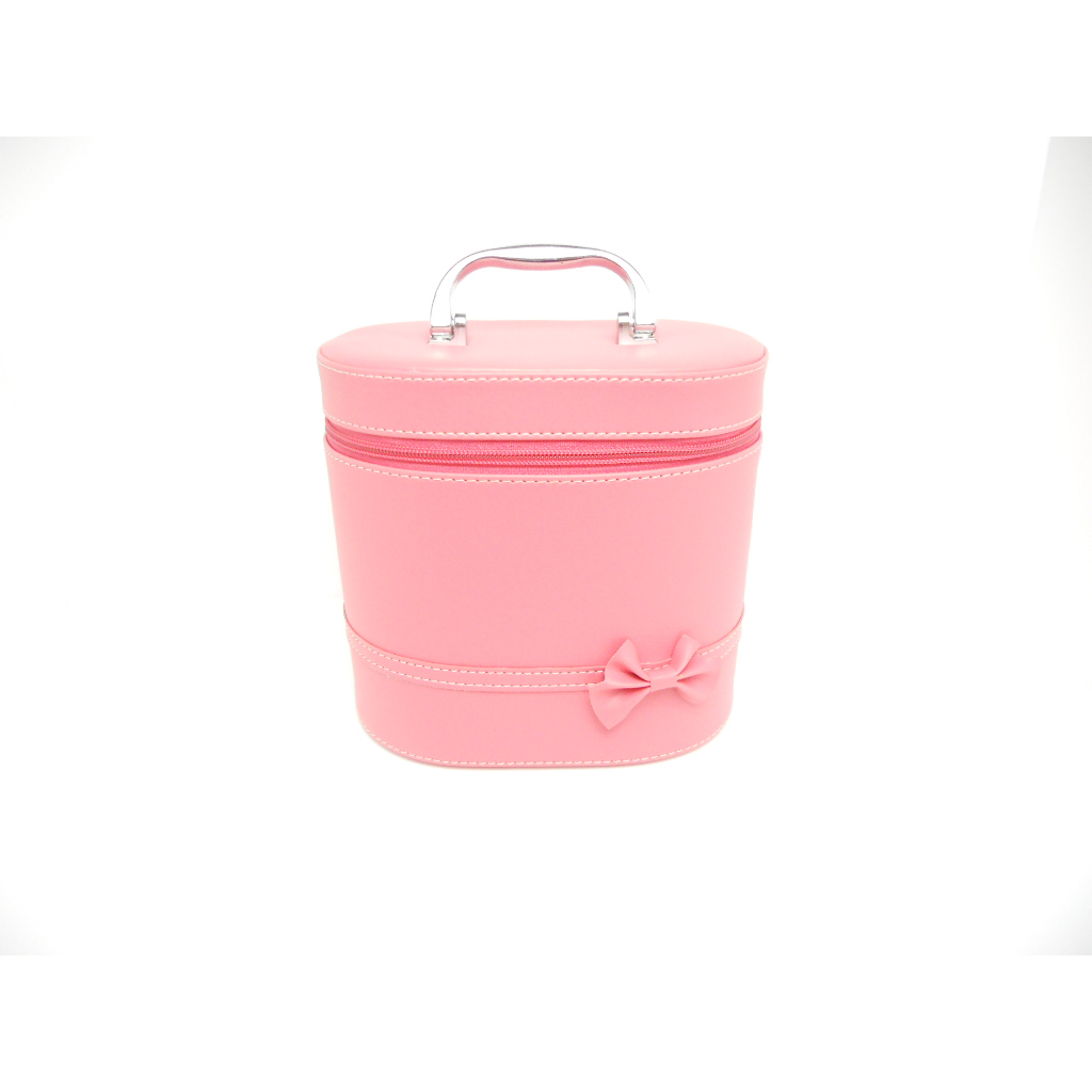 ラウンドコスメBOX　ピンク